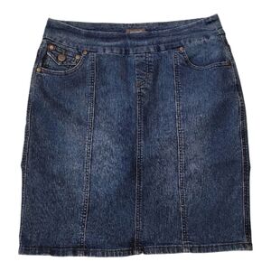 Denver Hayes Dark Blue Women's Pull-On Pencil Skirt